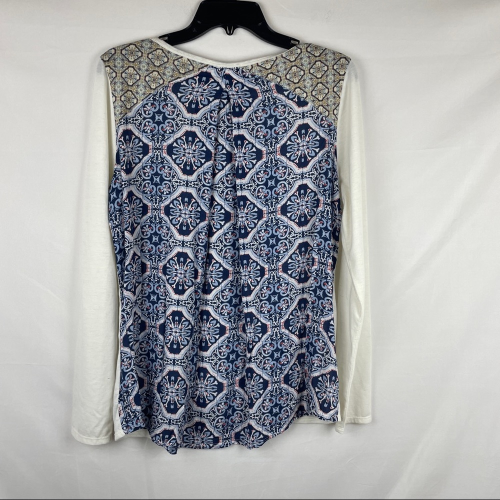 PrAna long sleeve mixed fabric top M read